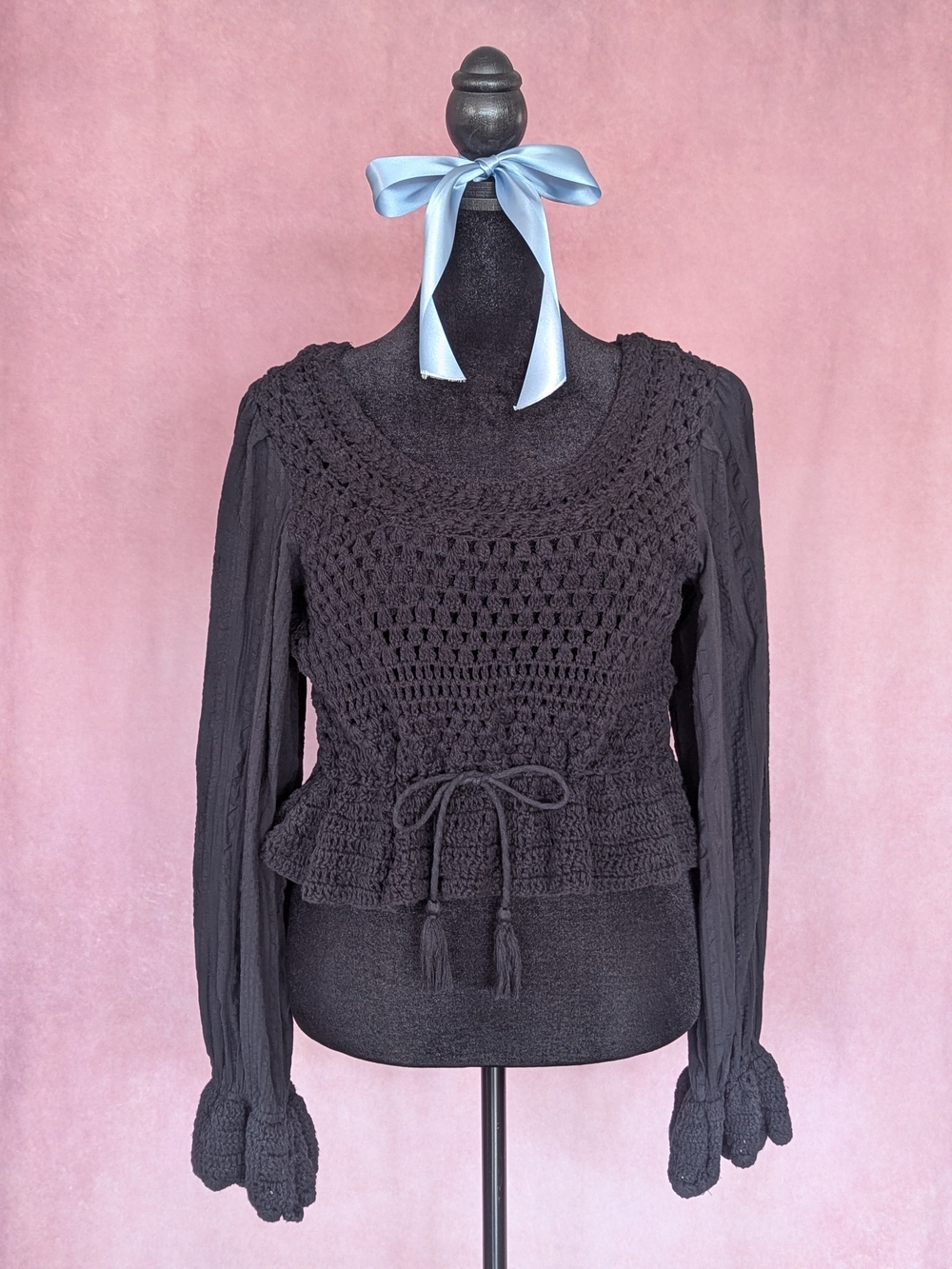 Free People Crochet Open Back Top | Size L